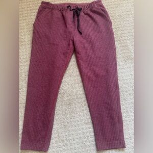 Lululemon Drawstring Pants Size 10 red Herringbone Stretch Pull On